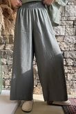 Basso Shirring Wide Leg Pant Khaki
